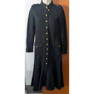Denim and Supply Ralph Lauren Long Women's Sz M Military Officer's Coat Black